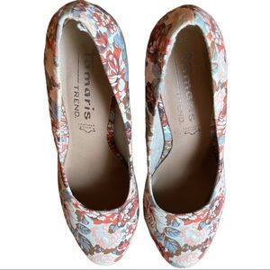 Womens tamaris trend platform high heel shoe floral print size 36